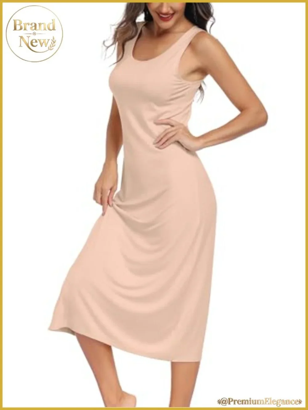 Women's Full Slip Dress Tank Top Long Underdress Soft Sleeveless Nightgown